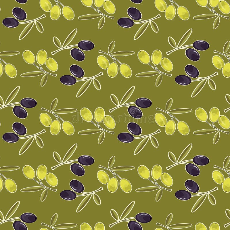 Fondo senza cuciture del modello verde oliva con le foglie verde oliva royalty illustrazione gratis Fondo senza cuciture del modello verde oliva con le foglie verde oliva royalty illustrazione gratis
