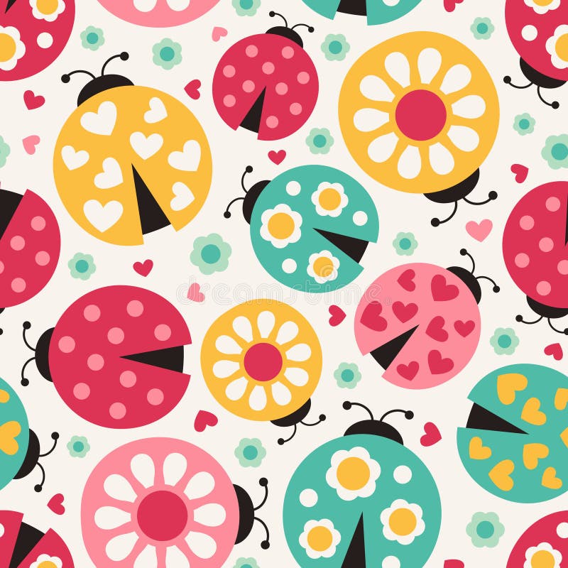 Fondo senza cuciture della coccinella illustrazione vettoriale