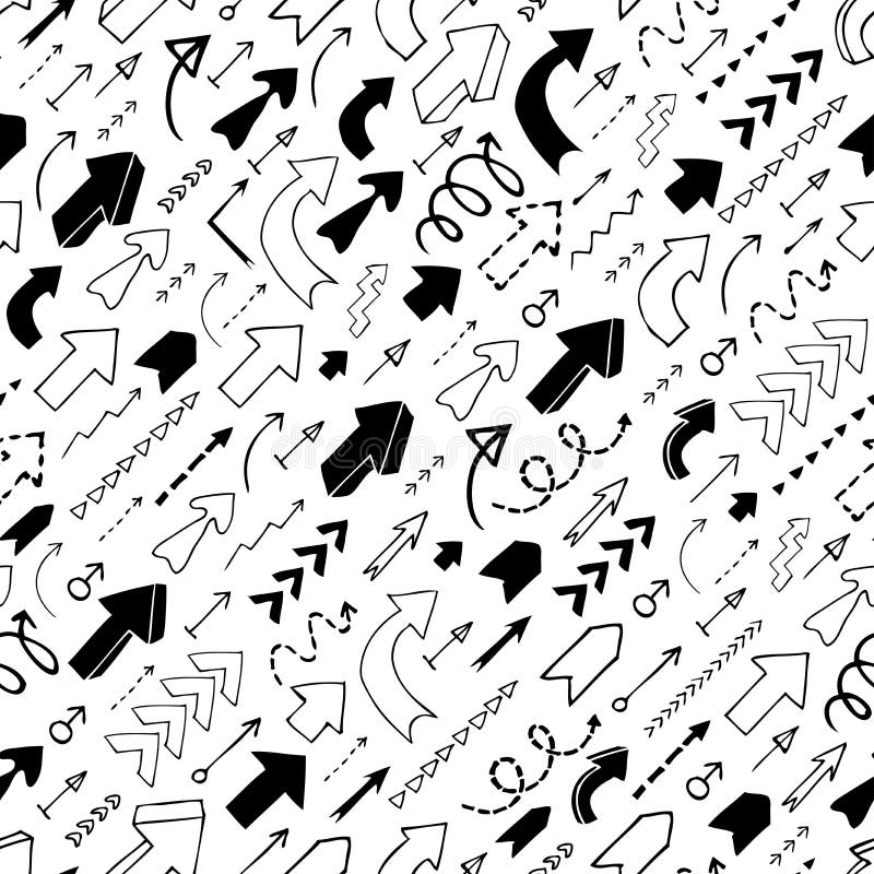 Fondo senza cuciture delle frecce disegnate a mano illustrazione di stock Fondo senza cuciture delle frecce disegnate a mano illustrazione di stock