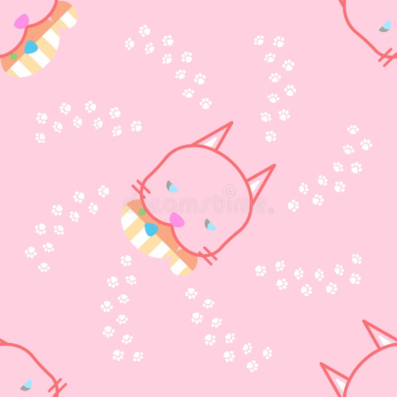 Fondo senza cuciture di ripetizione del gatto illustrazione di stock Fondo senza cuciture di ripetizione del gatto illustrazione di stock