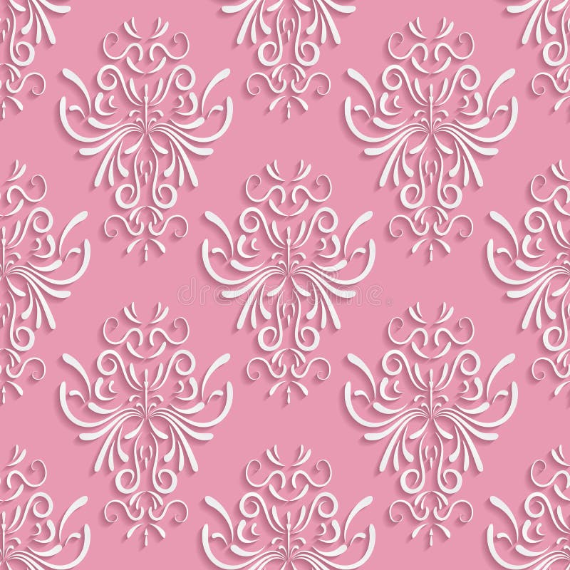 Fondo senza cuciture rosa con il modello floreale 3d illustrazione di stock Fondo senza cuciture rosa con il modello floreale 3d illustrazione di stock