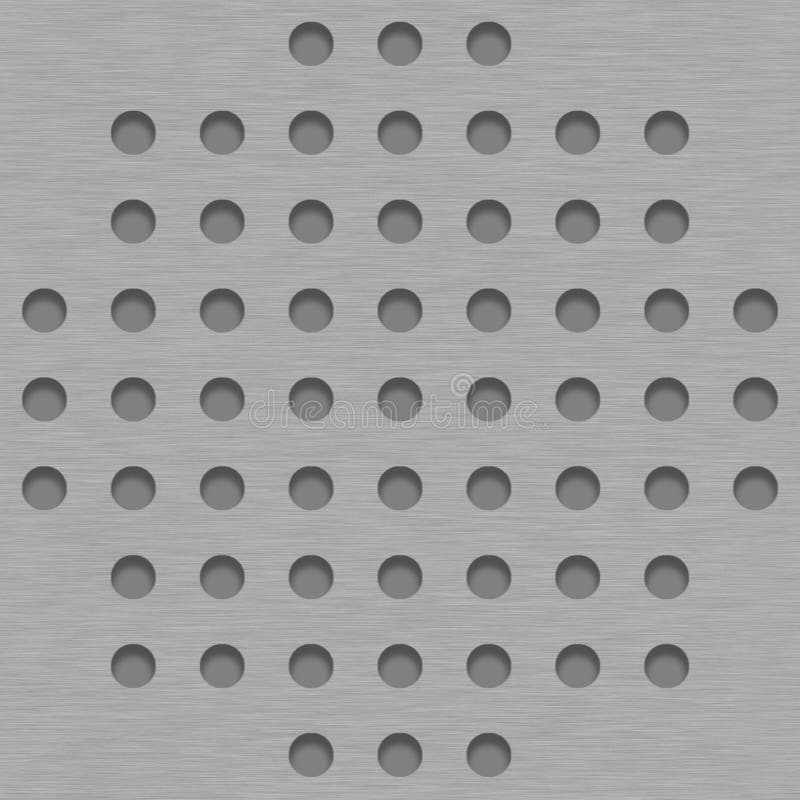 Fondo spazzolato delle mattonelle del metallo con Gray Grill Holes illustrazione vettoriale Fondo spazzolato delle mattonelle del metallo con Gray Grill Holes illustrazione vettoriale