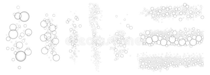 Fondo subacuático del concepto de las burbujas, estilo realista stock de ilustración Fondo subacuático del concepto de las burbujas, estilo realista stock de ilustración