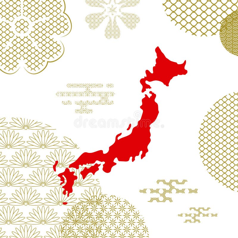 Fondo tradizionale del Giappone con la mappa del paese