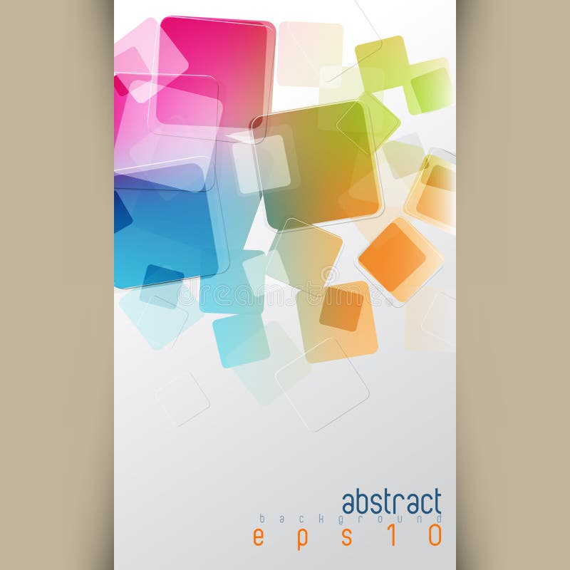 Fondo traslapado multicolor del concepto de los cuadrados del vector stock de ilustración Fondo traslapado multicolor del concepto de los cuadrados del vector stock de ilustración