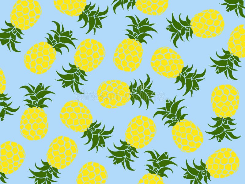 Fondo tropicale di vettore degli ananas gialli con fondo blu come vettore per le spiagge e tutti i modelli di estate illust di fe royalty illustrazione gratis Fondo tropicale di vettore degli ananas gialli con fondo blu come vettore per le spiagge e tutti i modelli di estate illust di fe royalty illustrazione gratis