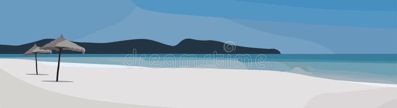 Fondo tropicale di vettore della spiaggia Illustrazione di vista del mare Panorama di ora legale royalty illustrazione gratis Fondo tropicale di vettore della spiaggia Illustrazione di vista del mare Panorama di ora legale royalty illustrazione gratis