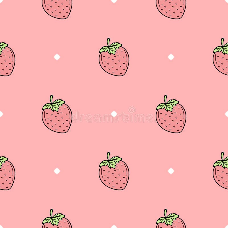 Fondo vectorial. patrón transparente de fresas dibujadas a mano libre illustration