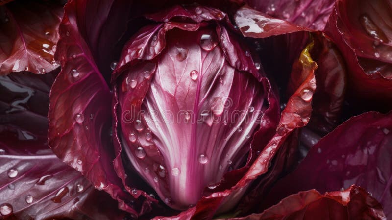 Fondo vegetal fresco orgánico radicchio horizontal. libre illustration