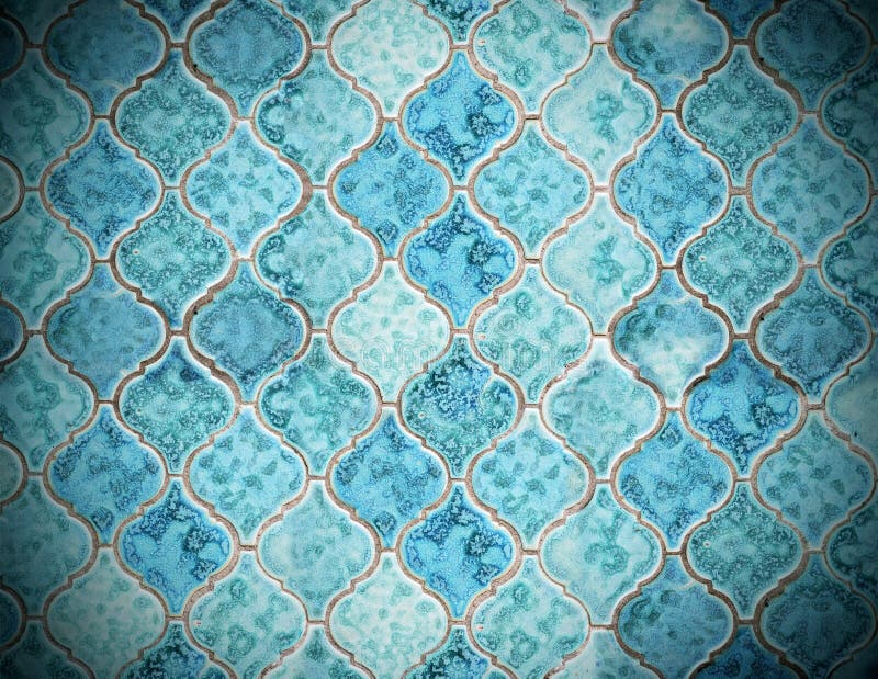 Mosaico Multi Azul Y Verde Del Azulejo Del Color Foto de archivo