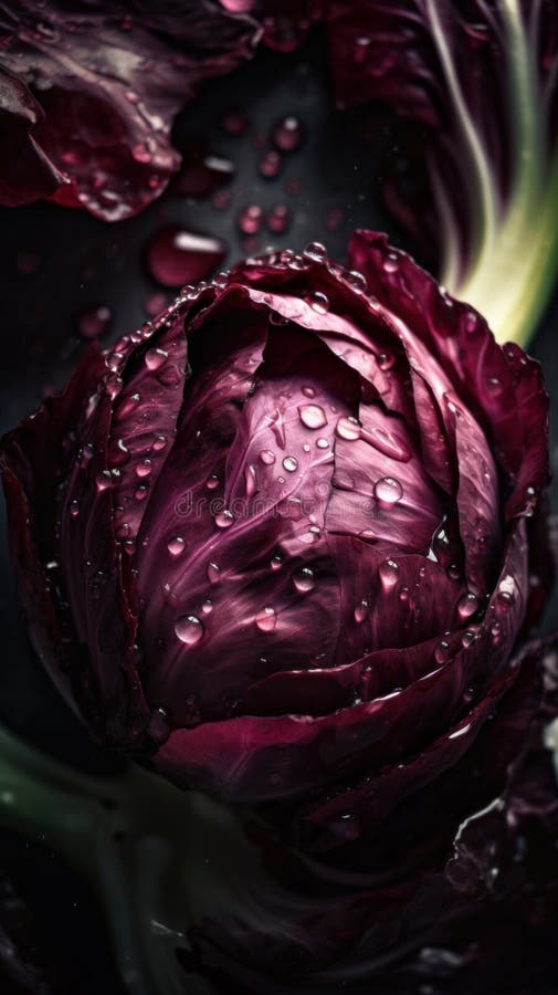 Fondo vertical vegetal fresco de radicchio orgánico. libre illustration