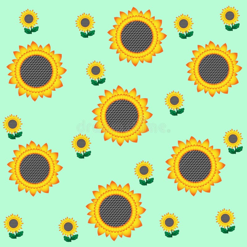 Fondos De Pantalla De Girasoles Amarillos Sobre Un Fondo Verde Stock de  ilustración - Ilustración de granja, flor: 164840187