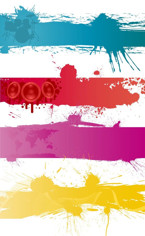 Fondos del vector de Grunge fijados stock de ilustración Fondos del vector de Grunge fijados stock de ilustración