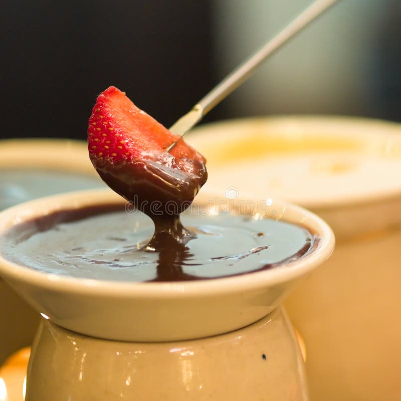 Fondue de Chocolate fotografia de stock royalty free