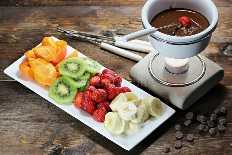 'fondue' de chocolate foto de archivo 'fondue' de chocolate foto de archivo