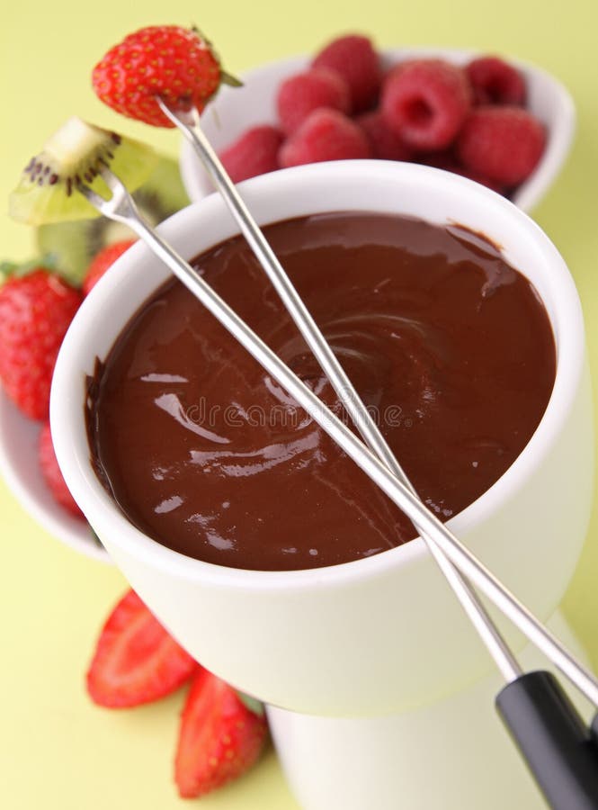 Fondue De Chocolate Do Gourmet Imagem de Stock Imagem de lanche