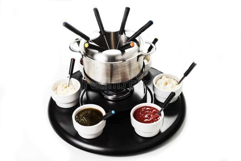 'fondue' o bourguignonne fotografía de archivo libre de regalías 'fondue' o bourguignonne fotografía de archivo libre de regalías