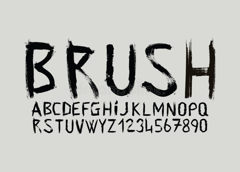 Paint brush alphabet stock vector. Illustration of font 35565642