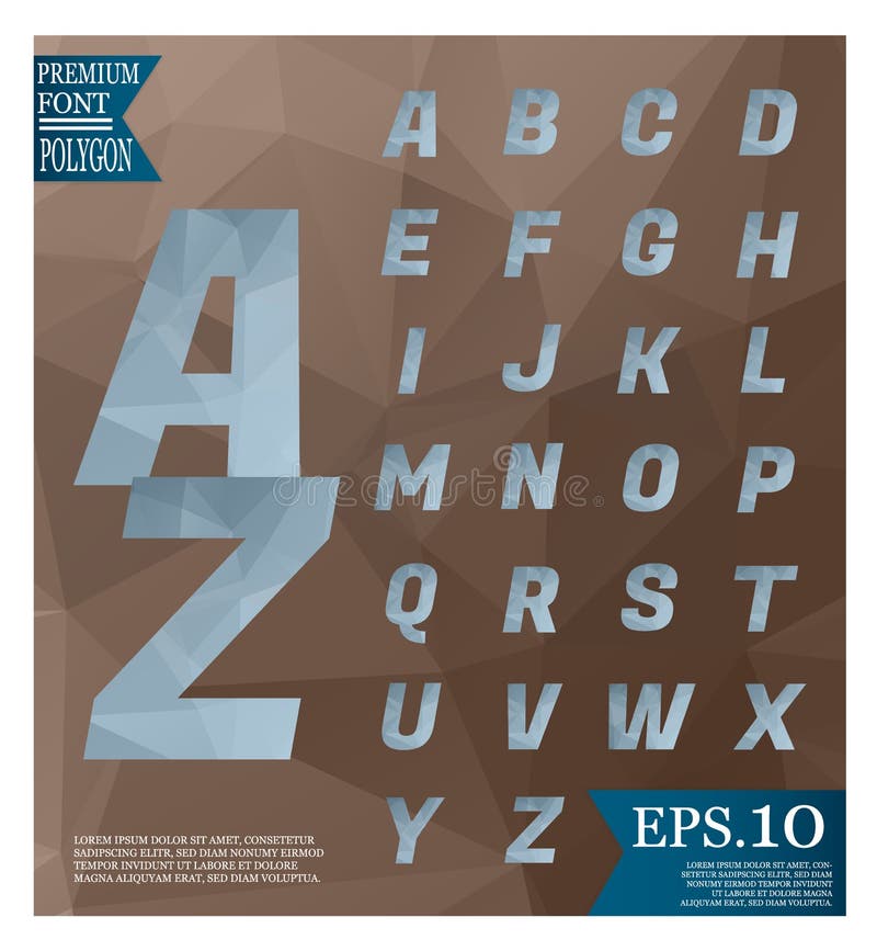 Font design lowpoly on abstract background templates or Light b stock illustration