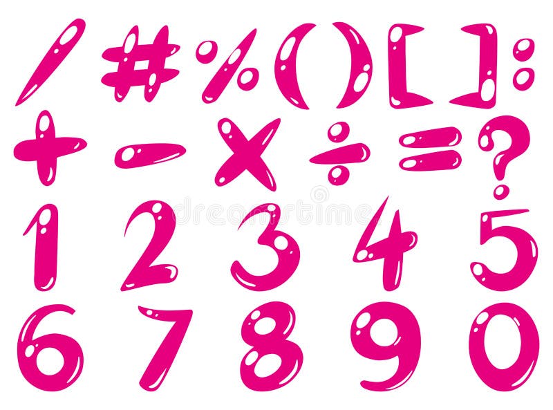 Numbers and signs stock illustration. Illustration of numbers - 2069010