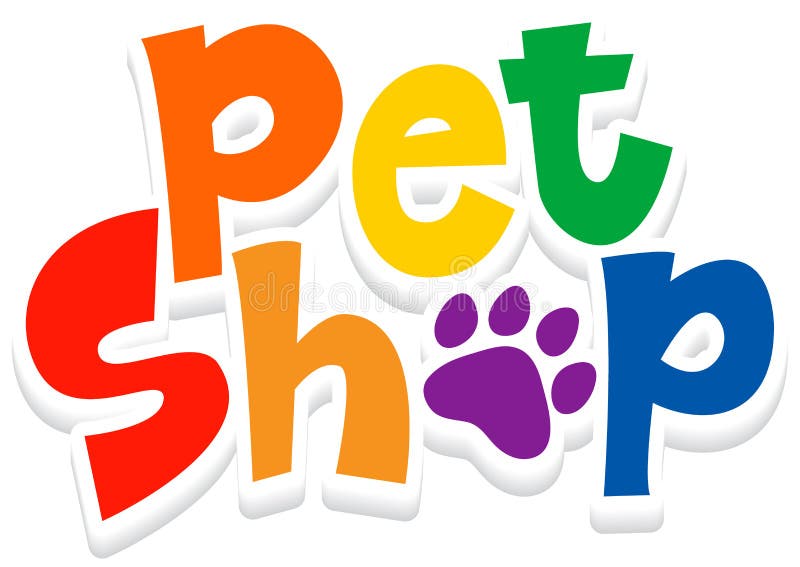 Pet Shop Signs with Many Pets Stock Vector Illustration of