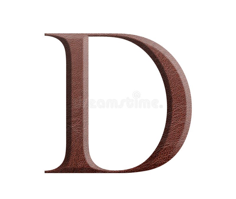 The Font English Alphabet of Brown Leather. Letter D from a Brown ...