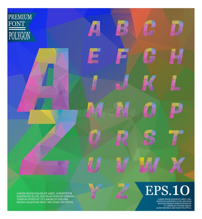 Font lowpoly on abstract background low poly textured triangle s royalty free illustration
