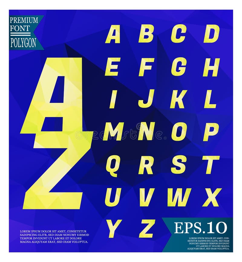Font lowpoly on abstract background low poly textured triangle s stock illustration