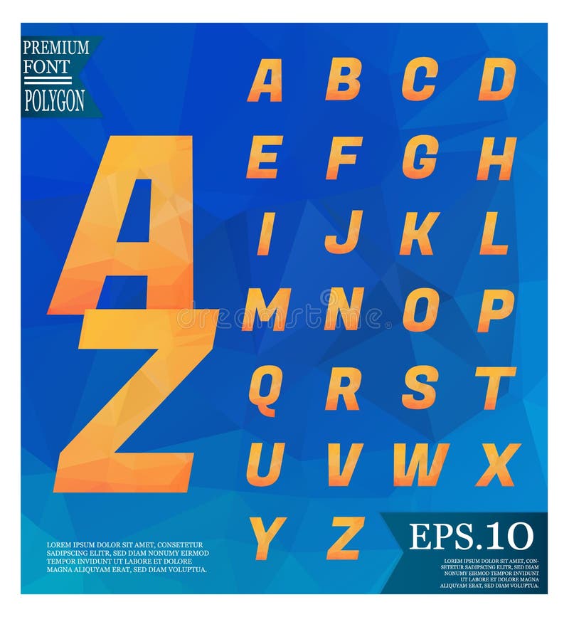 Font lowpoly on abstract background low poly textured triangle s royalty free illustration