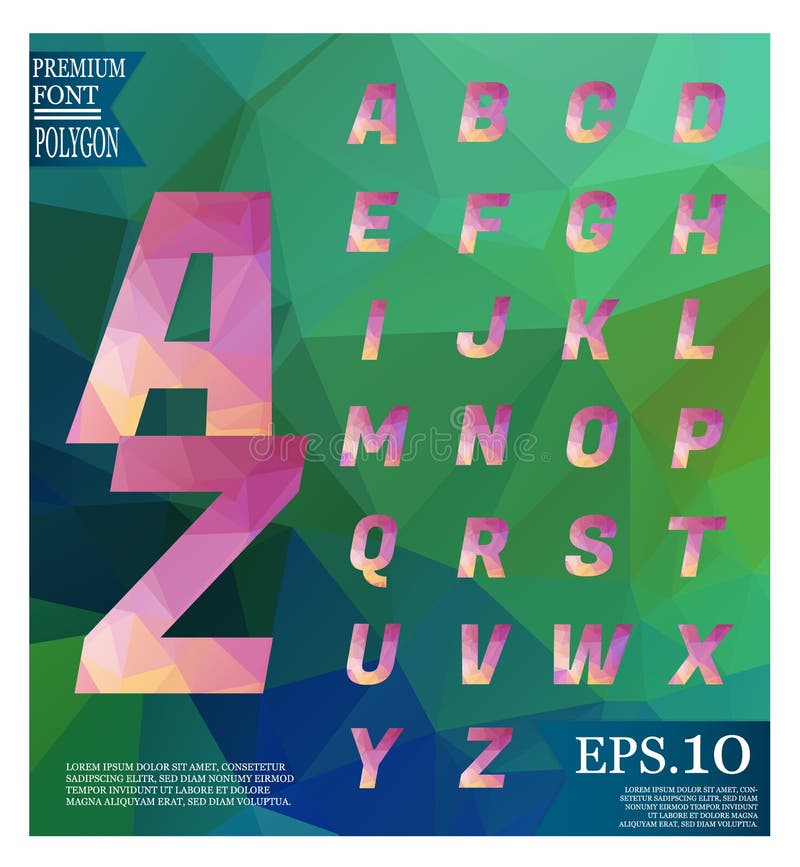 Font lowpoly on abstract background low poly textured triangle s royalty free illustration