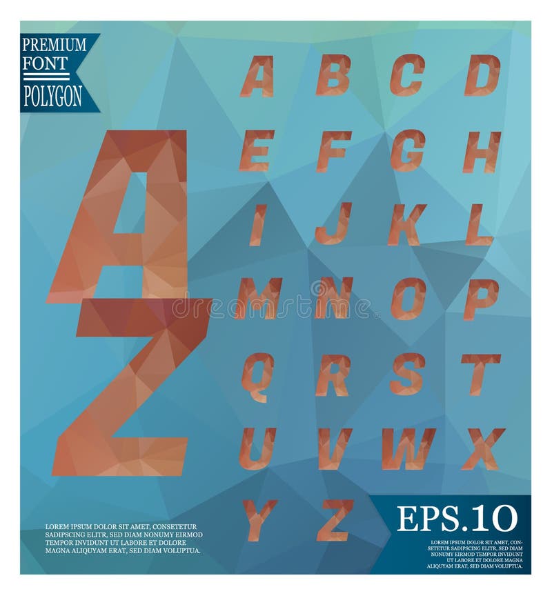 Font lowpoly on abstract background low poly textured triangle s vector illustration