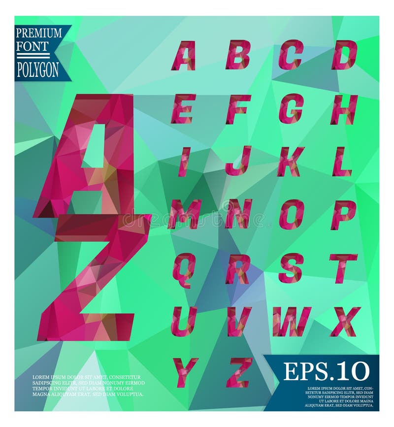 Font lowpoly on abstract background low poly textured triangle s royalty free illustration