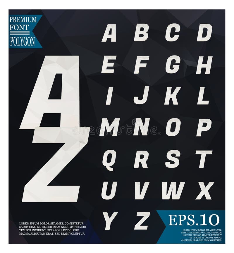 Font lowpoly on abstract background low poly textured triangle s royalty free illustration