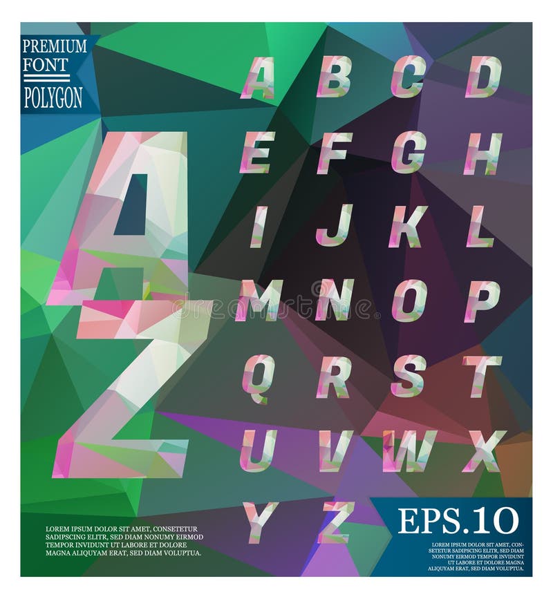 Font lowpoly on abstract background low poly textured triangle s royalty free illustration