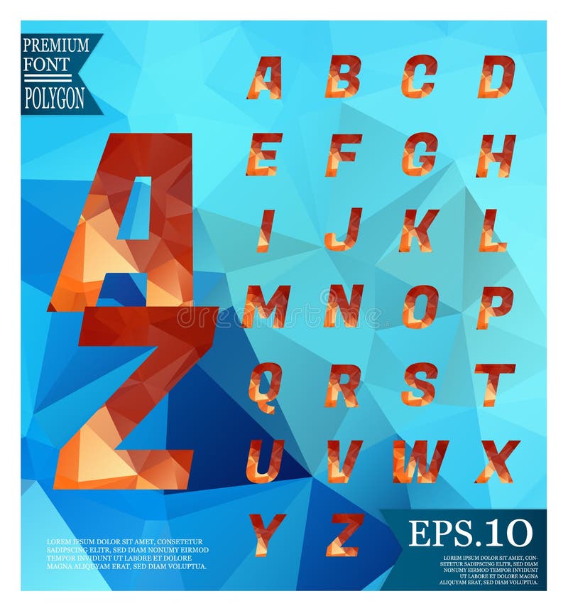 Font lowpoly on abstract background low poly textured triangle s vector illustration