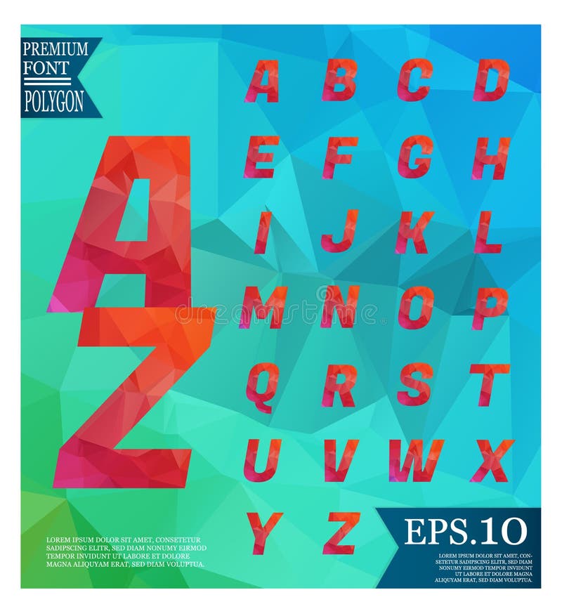 Font lowpoly on abstract background low poly textured triangle s vector illustration