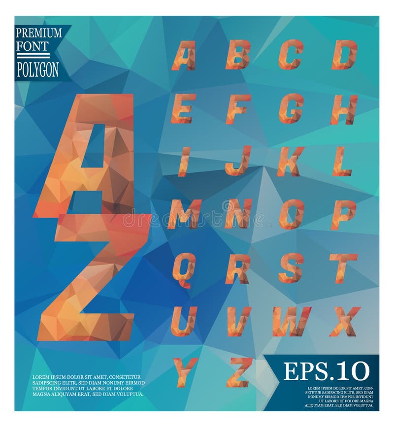 Font lowpoly on abstract background low poly textured triangle s royalty free illustration
