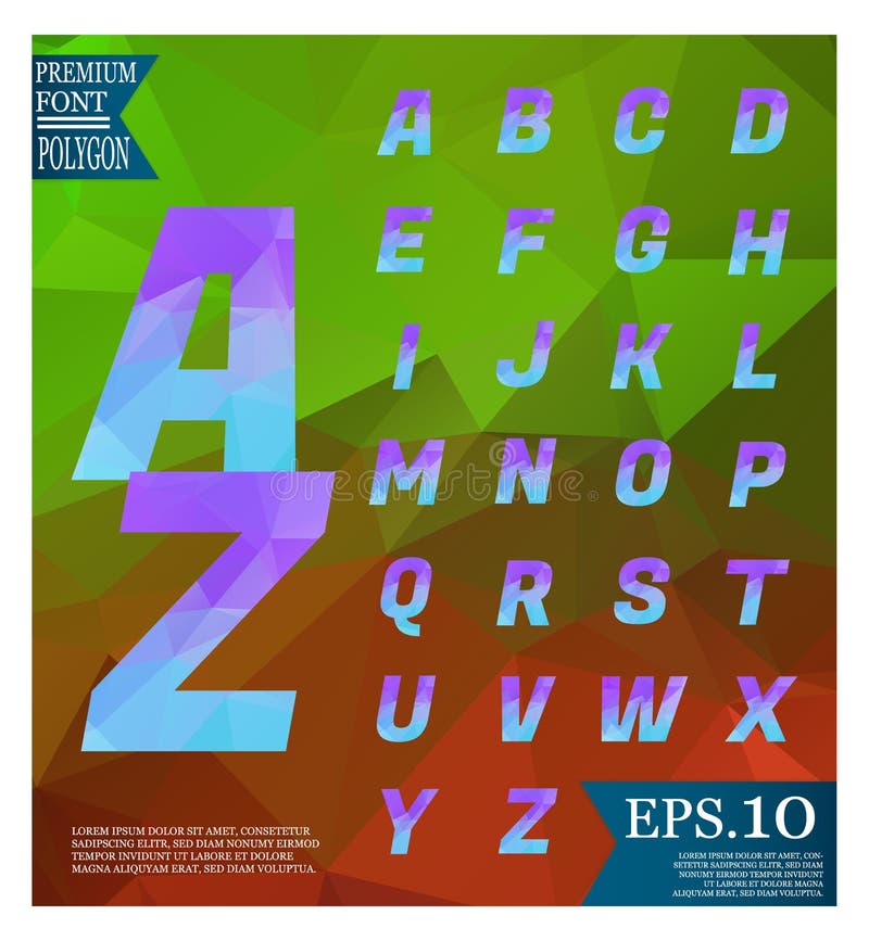 Font lowpoly on abstract background low poly textured triangle s stock illustration