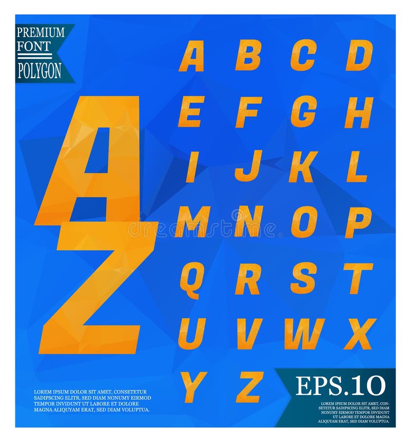 Font lowpoly on abstract background low poly textured triangle s stock illustration