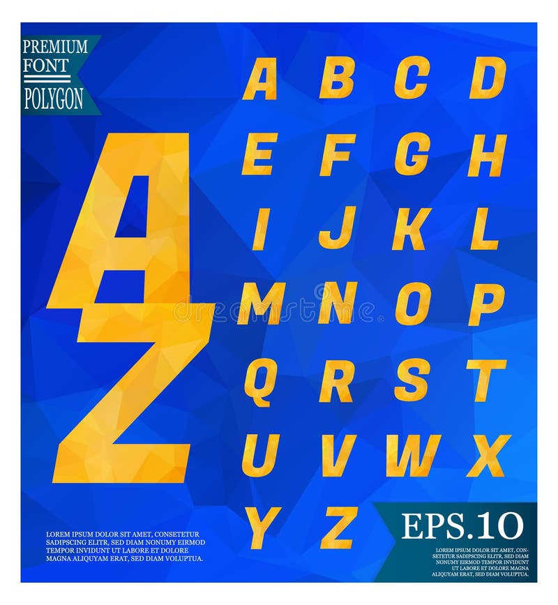 Font lowpoly on abstract background low poly textured triangle s royalty free illustration