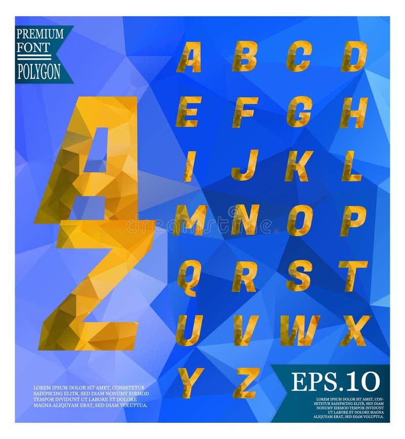 Font lowpoly on abstract background low poly textured triangle s stock illustration