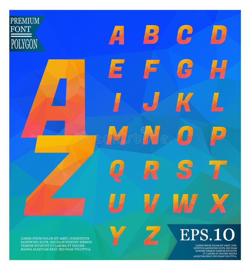Font lowpoly on abstract background low poly textured triangle s royalty free illustration
