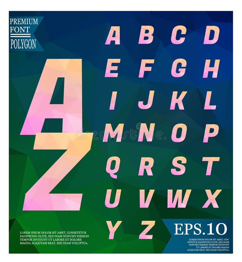 Font lowpoly on abstract background low poly textured triangle s royalty free illustration