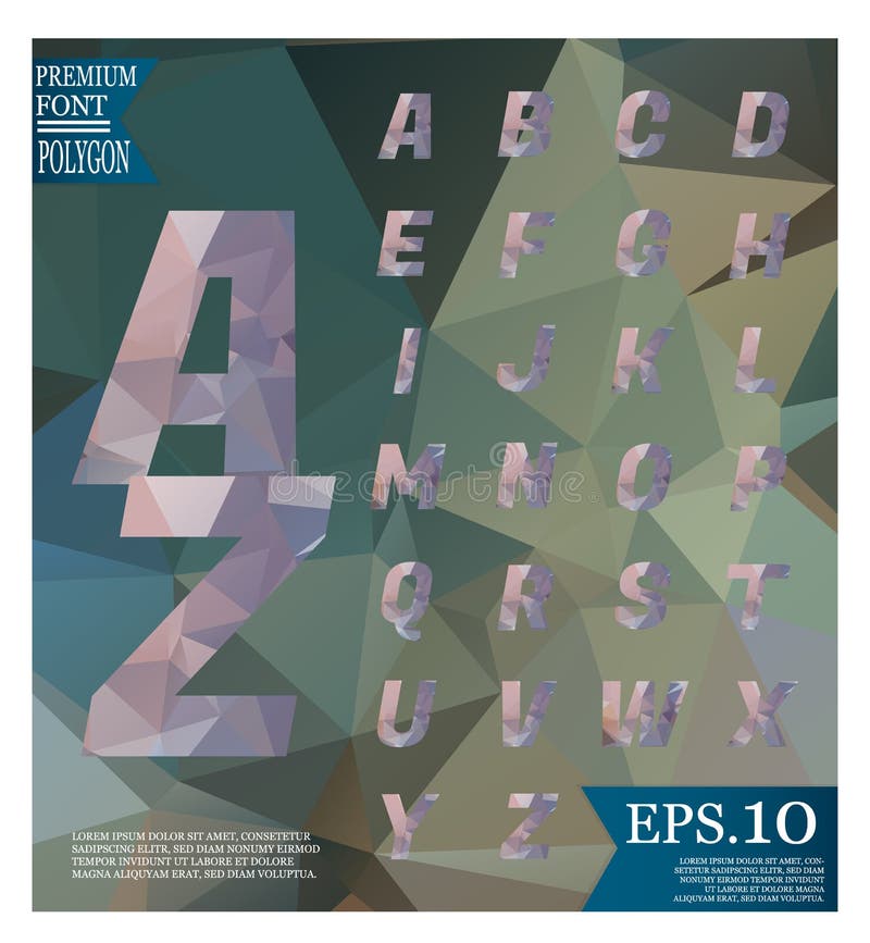 Font lowpoly on abstract background low poly textured triangle s royalty free illustration