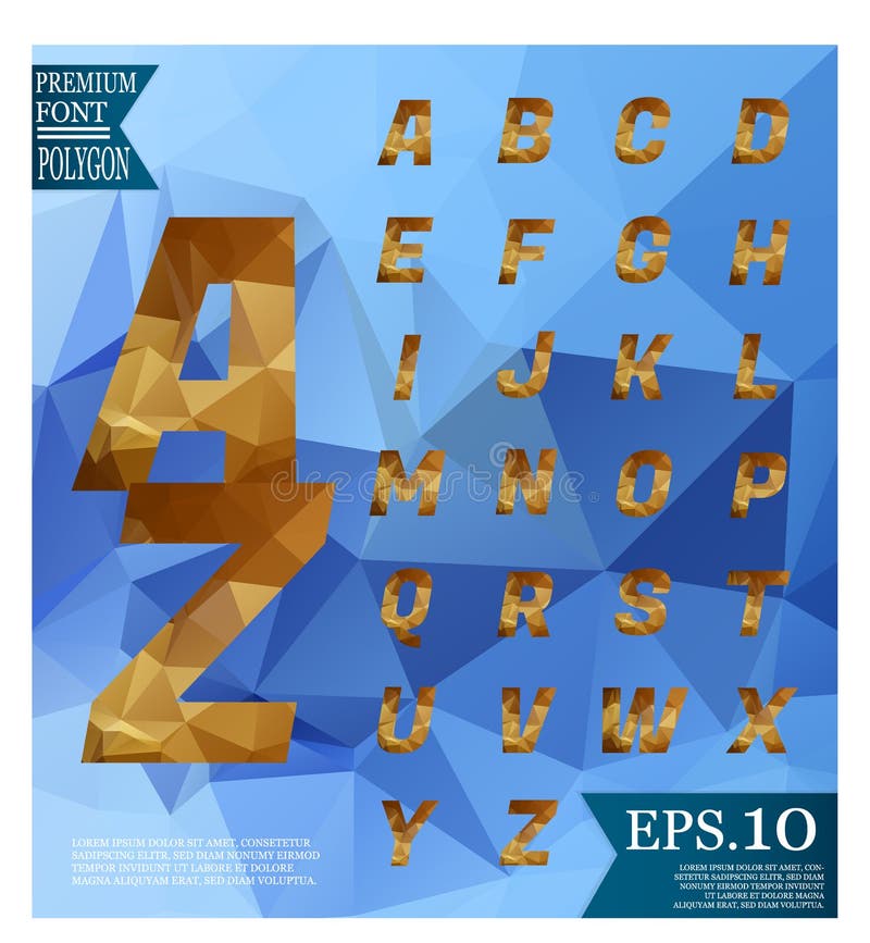 Font lowpoly on abstract background low poly textured triangle s stock illustration
