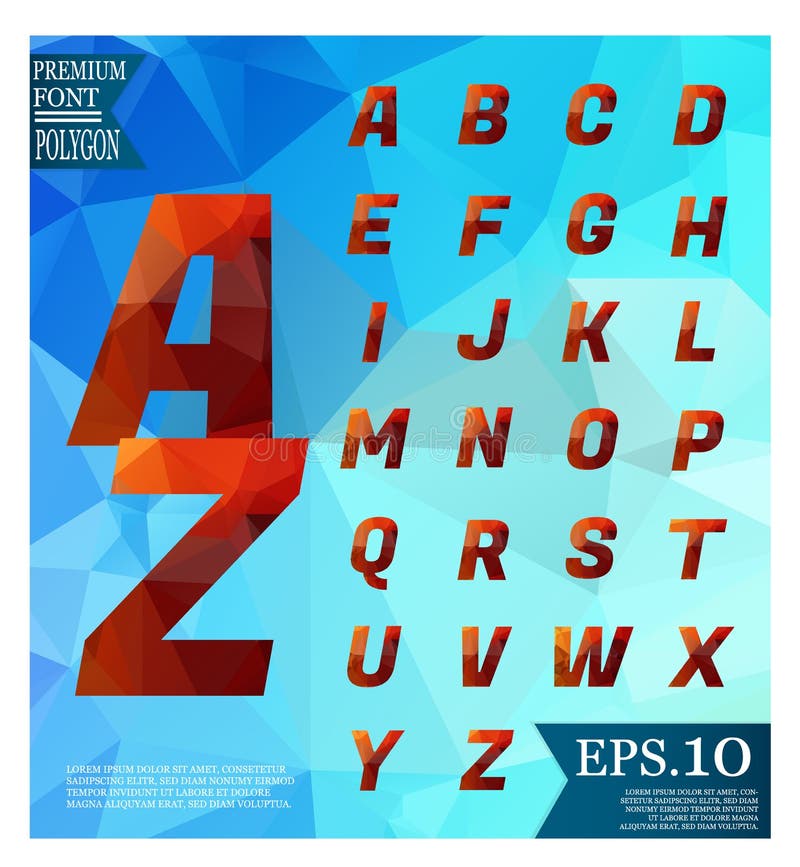Font lowpoly on abstract background low poly textured triangle vector illustration