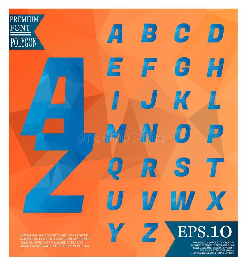 Font lowpoly on abstract background low poly textured triangle stock illustration