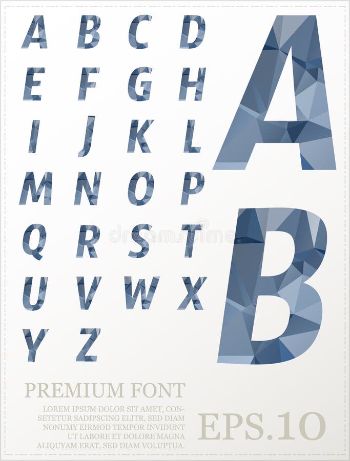 Font lowpoly design style illusstration eps. 10 vector illustration