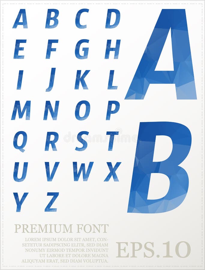Font lowpoly design style illusstration eps. 10 royalty free illustration