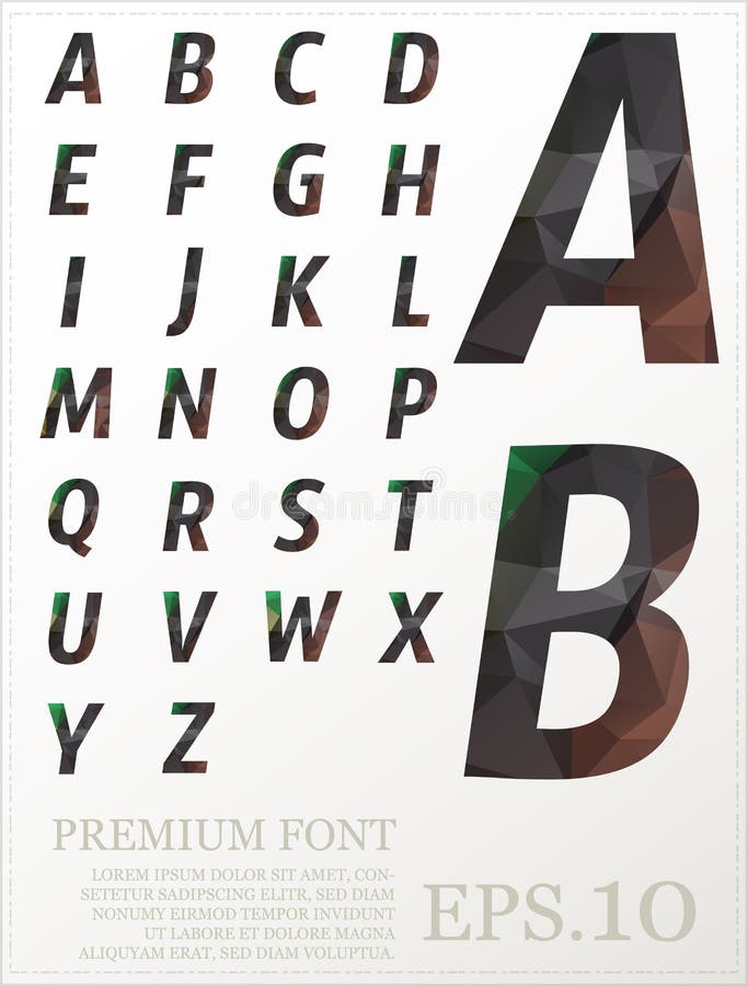 Font lowpoly design style illusstration eps. 10 royalty free illustration